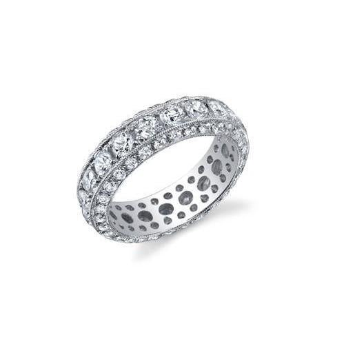 6 Karaat Ronde Geslepen Echt Diamanten Eeuwigheid Trouwring Wit Goud 14K - harrychadent.nl