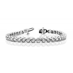 6 Karaat Natuurlijke uit de aarde gewonnen Diamanten Dames Tennisarmband Witgoud