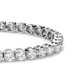 6 karaat Ronde Donkelende Echt Diamanten Armband Wit Goud 14K