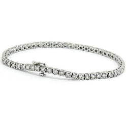 6 karaat Ronde Echt Diamanten Tennisarmband Wit Goud 14K Griffenset
