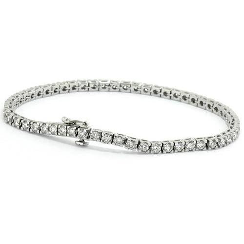6 karaat Ronde Echt Diamanten Tennisarmband Wit Goud 14K Griffenset - harrychadent.nl