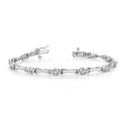6 Karaat Rond Briljantslijpsel Natuurlijke Diamanten Tennisarmband Massief Witgoud