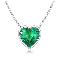 7 ct grote hartvorm groene smaragd hanger ketting
