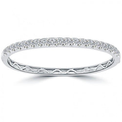 7 Karaat Rond uit de a aarde gewonnen Diamanten Bangle Witgouden Sieraden