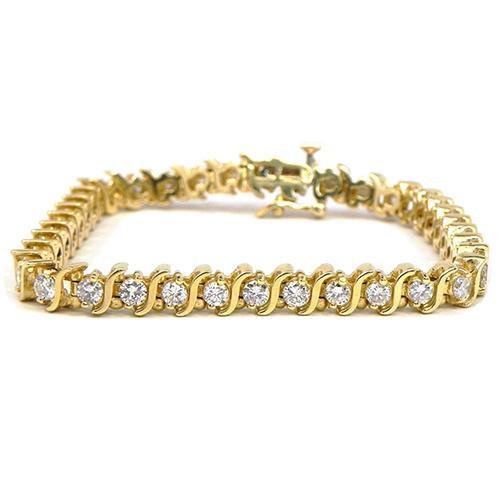 7 karaat dames ronde geslepen diamanten tennisarmband geel gouden sieraden - harrychadent.nl