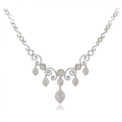 7 karaat mooie sieraden dames diamanten halsketting en oorbellen set