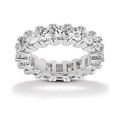 7.20 Karaat Princess uit de aarde gewonnen Diamanten Eeuwigheids Trouwring Witgoud 14K