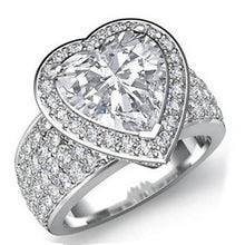 Afbeelding in Gallery-weergave laden, 7,50 karaat hart diamanten Halo ring wit goud 14K - harrychadent.nl
