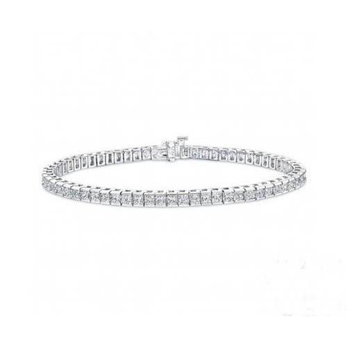 7 ct prinses griffende diamanten tennisarmband wit goud 14k - harrychadent.nl