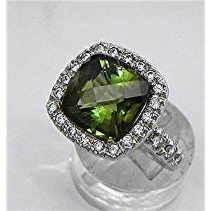 7.35 ct groene toermalijn diamanten ring massief wit goud 14k - harrychadent.nl