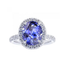 Afbeelding in Gallery-weergave laden, 7.75 ct gouden sieraden ovale tanzaniet met halo diamanten ring - harrychadent.nl
