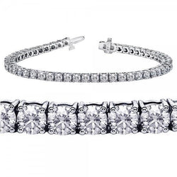 7,80 ct Vier Pinnenzetting Ronde Echt Diamanten Tennisarmband Massief Goud