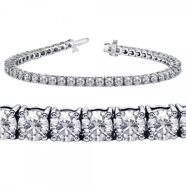 7,80 ct Vier Pinnenzetting Ronde Echt Diamanten Tennisarmband Massief Goud - harrychadent.nl