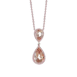 7.85 karaats Morganite hanger met 14K roségoud