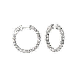 7 Aanwijzer Echt Diamanten Hoepel Oorbellen 2,75 Karaat 14K Wit
