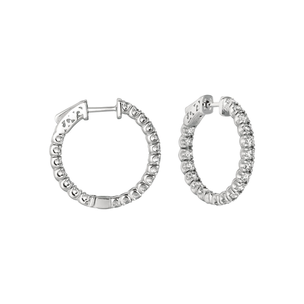 7 Aanwijzer Echt Diamanten Hoepel Oorbellen 2,75 Karaat 14K Wit
