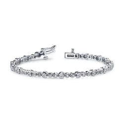 7 Karaat Sprankelende Half Lunette Ronde Natuurlijke Diamanten Armband Massief Gouden Sieraden