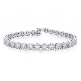 7 karaat Griffenset Ronde Echt Diamanten Tennisarmband Massief Wit Goud - harrychadent.nl