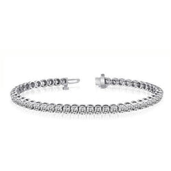 7 karaat Witte Echt Diamanten Ronde Geslepen Armband Wit Goud