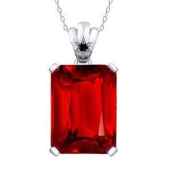 Natuurlijke (Niet Labgekweekt) 8 Karaat Solitaire Prong Gezet Robijn Hanger Ketting Witgoud 14K