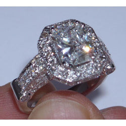 8,51 karaat Diamanten verlovingsring band set stralend geslepen