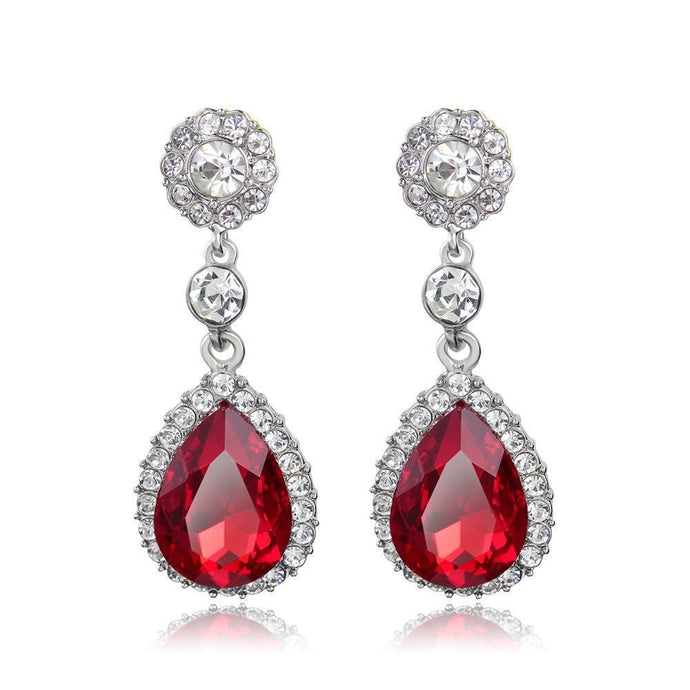 8,62 ct rode robijn en diamanten dame bengelen oorbellen wit goud 14k - harrychadent.nl