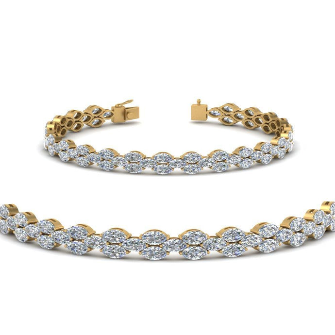 8,80 ct Marquise geslepen diamanten tennisarmband massief geel goud 14k - harrychadent.nl