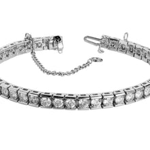 Afbeelding in Gallery-weergave laden, 8,80 ct. diamanten tennis armband kanaal set wit goud 14K - harrychadent.nl
