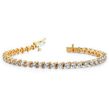 Afbeelding in Gallery-weergave laden, 8,20 Karaat Echt Diamanten Basisstijl Geelgouden Tennisarmband
