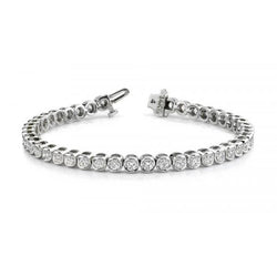 8.40 Ct Rond Geslepen Natuurlijke uit de aarde gewonnen Diamanten Tennisarmband Fijne Sieraden Witgoud