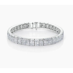 8,75 Karaat Kleine Ronde Slijpvorm Natuurlijke uit de aarde gewonnen Diamanten Tennisarmband Witgoud 14K