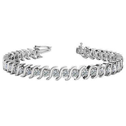 8.75 Karaat Prong Gezet Natuurlijke Diamanten Tennis S Stijl Armband Witgoud