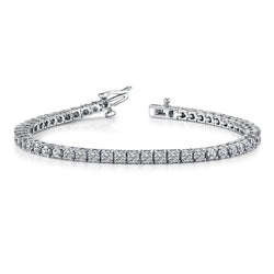 Echte 8.85 Karaat Sprankelende Prong Gezet Natuurlijke uit de aarde gewonnen Diamanten Tennisarmband Goud