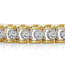 Afbeelding in Gallery-weergave laden, 8 Karaat Ronde Echt Diamanten Tennisarmband Geel Goud 14K
