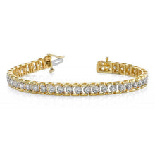 Afbeelding in Gallery-weergave laden, 8 Karaat Ronde Echt Diamanten Tennisarmband Geel Goud 14K
