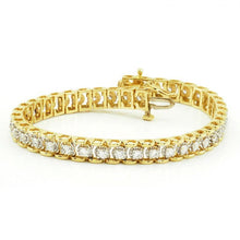 Afbeelding in Gallery-weergave laden, 8 Karaat Ronde Echt Diamanten Tennisarmband Geel Goud 14K
