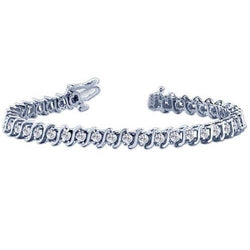 8 ct Ronde Echt Diamanten S Link Tennisarmband Witgouden Damessieraden