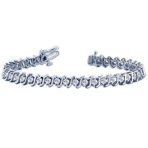 8 ct Ronde Echt Diamanten S Link Tennisarmband Witgouden Damessieraden - harrychadent.nl