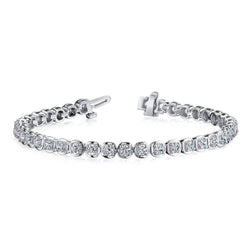 8 Karaat Ronde Natuurlijke uit de a aarde gewonnen Diamanten Tennisarmband Witgoud