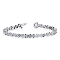 8 Karaat Rond Briljantslijpsel Natuurlijke Diamanten Tennisarmband Witgoud 14K