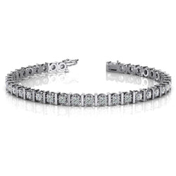 8 Karaat Rond Geslepen Illusion Gezette Natuurlijke uit de a aarde gewonnen Diamanten Tennisarmband