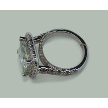 Afbeelding in Gallery-weergave laden, 9 karaat enorme prinses diamanten ring met accenten wit goud 14K - harrychadent.nl
