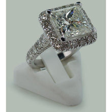 Afbeelding in Gallery-weergave laden, 9 karaat enorme prinses diamanten ring met accenten wit goud 14K - harrychadent.nl
