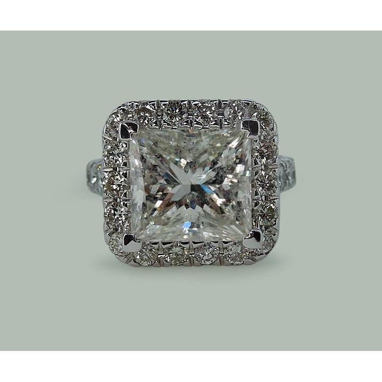 9 karaat enorme prinses diamanten ring met accenten wit goud 14K - harrychadent.nl