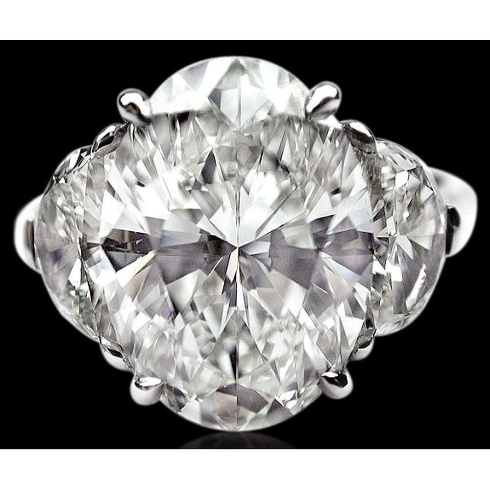 9 karaat ovale diamanten drie stenen trouwring wit goud 14K - harrychadent.nl