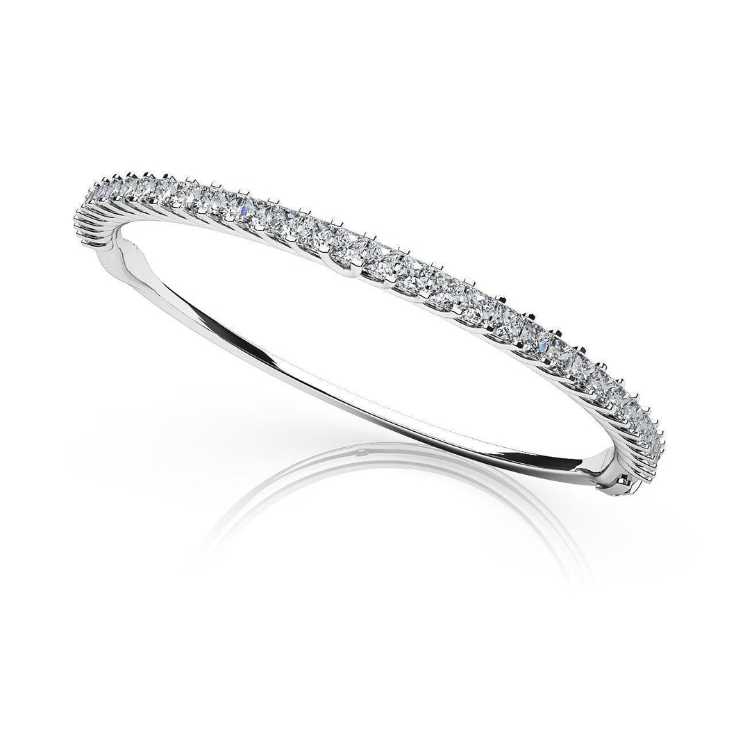 9 kt Princess Cut Diamonds Armband massief wit goud - harrychadent.nl