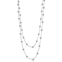 9.30 Karaat Natuurlijke uit de aarde gewonnen Diamanten 'By Yard' Ketting Dubbele 45,72 cm Keten