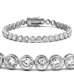 9.60 Karaat Rond Geslepen Natuurlijke uit de aarde gewonnen Diamanten Kastzetting Armband Witgoud