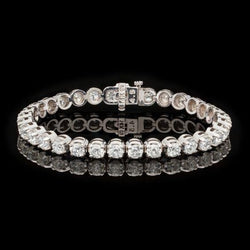 9.60 Karaat Rond Geslepen Natuurlijke uit de aarde gewonnen Diamanten Tennisarmband Witgoud