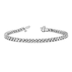 10 Karaat Wit Rond Natuurlijk uit de aarde gewonnen Diamanten Tennisarmband Massief 14K Gouden Sieraden